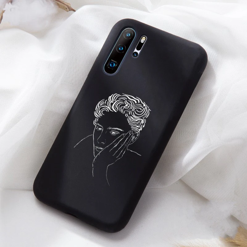 Креативный дизайн девушка мягкий черный ТПУ силиконовый чехол s для huawei P20 Lite P20 Pro P30 чехол для телефона для P20Lite Honor 10 20 матовый чехол - Цвет: 09