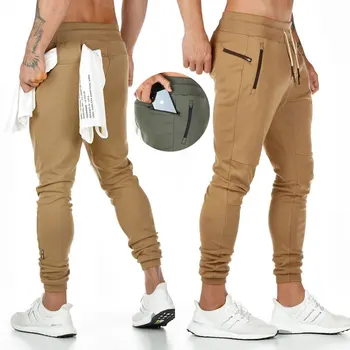 

Sports pants male jogger fashion pocket design jogging pants new muscle men cotton gym fitness training pants