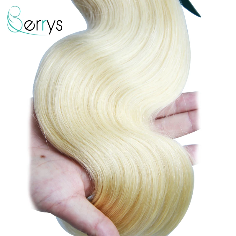 Berryshair 11A 613 светлые пряди бразильские 100% человеческие волосы волнистые