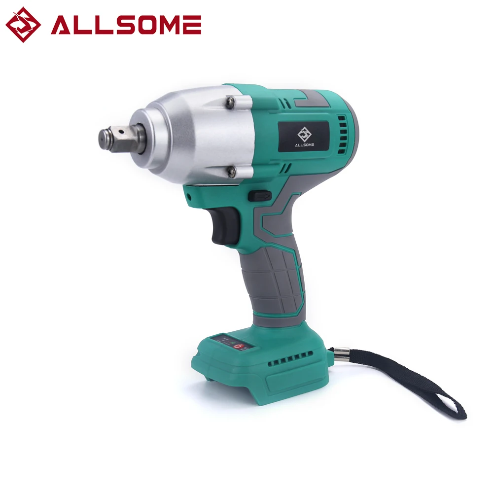 ALLSOME 600NM бесщеточный Электрический Аккумуляторный ударный гайковерт 1/2 дюймов Регулируемый Скорость с светодиодный Li-Ion Батарея Мощность инструменты