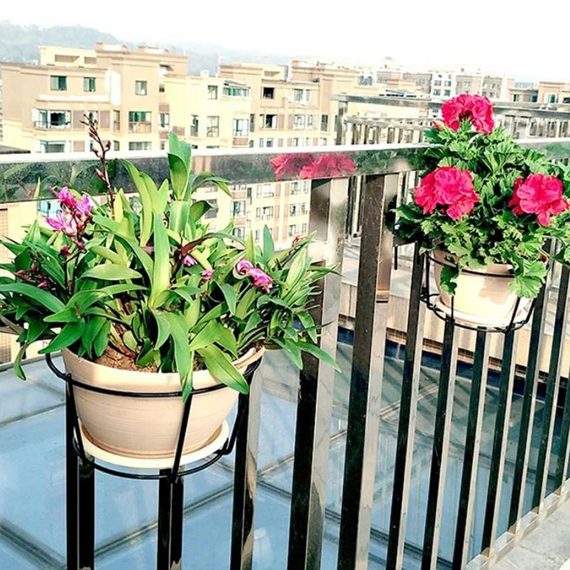 1pc Hook Wall Fence Bonsai Flower Pots Color Iron Bucket Hanging Basket