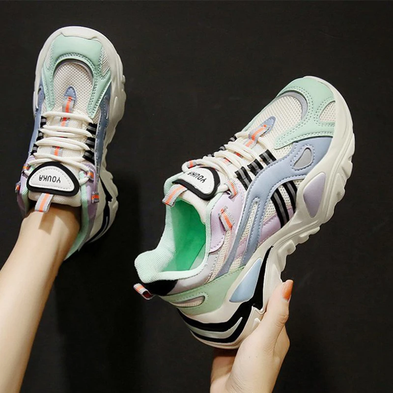 

New Women Aurtumn Winter Sneakers Ladies Platform Shoes Walking Lace-Up Comforable Casual Sheos Tenis Feminino Zapatos Muje