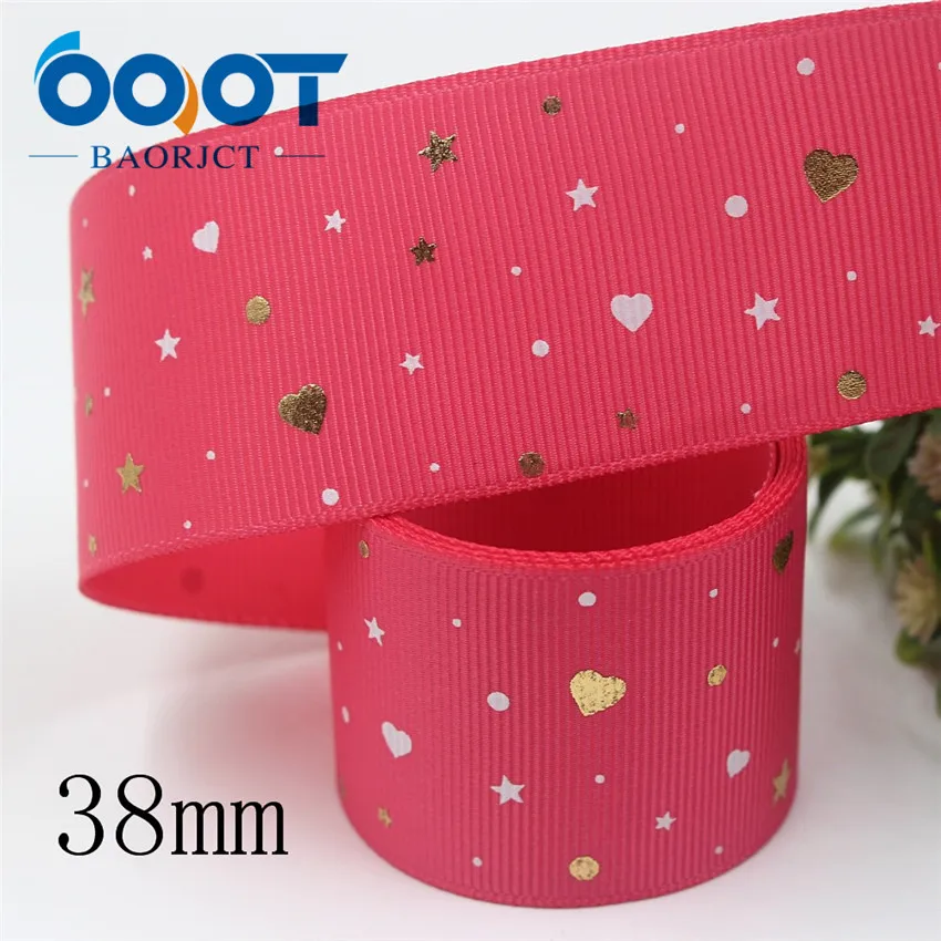 I-19910-2121 OOOT BAORJCT I-19916-2172, 38 мм, 5 ярдов Новые Флуоресцентные красочные печатные корсажные ленты, DIY головной убор ручной работы подарочная упаковка - Цвет: I-19910-2121