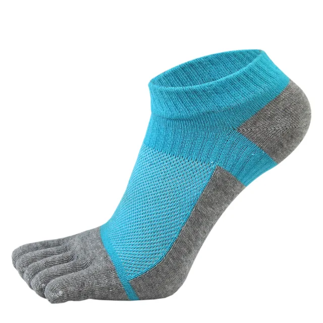 VERIDICAL Pure Cotton Five Finger Socks Mens Sports Breathable Comfortable Shaping Anti Friction Men's Socks With Toes EU 38-44 blue