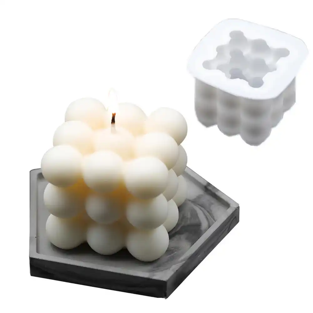 Moule A Bougie En Forme De Cube 3d En Silicone Fait A La Main Bricolage Cire Aromatherapie Platre Dessert Gateau Au Fromage Cuisson Ornements Aliexpress