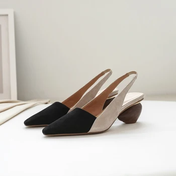 

INS HOT women sandals natural Leather shoes plus size 22-26.5cm Spring-summer Lizard sheepskin high heel 7cm women wedges shoes