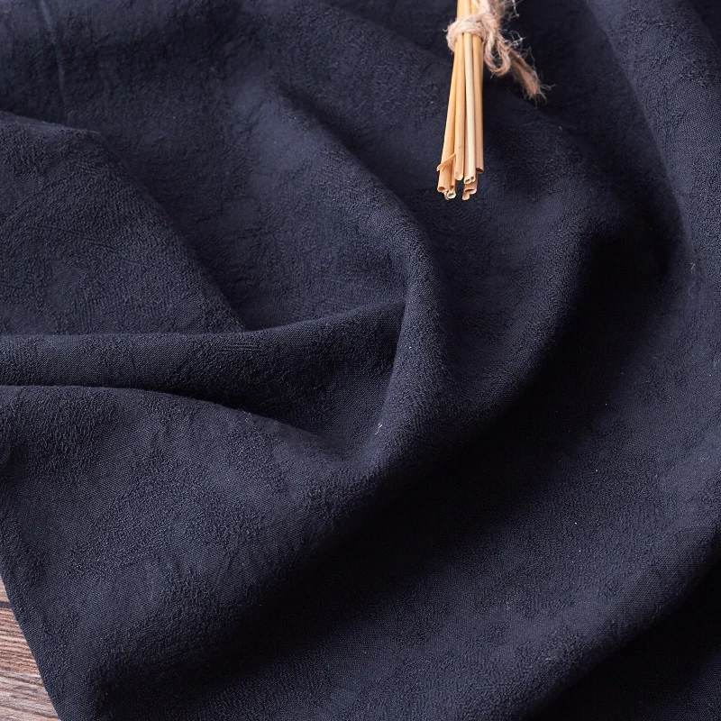 Высокое качество жаккардовая льняная ткань весна и лето черный tissu Брендовое Ципао, куртка, платье и брюки tissus