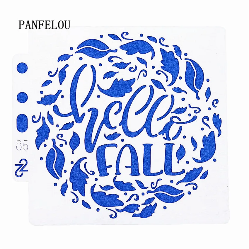 Hello Fall Цветочные шаблоны для вырезания спрей Пластиковая форма Щит DIY торт Полые Украшения печать трафарет с кружевом Валентина