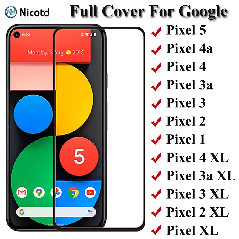 Закаленное стекло с полным покрытием для Google Pixel 5, 4, 3, 2, 1, Pixel 4a, 3a, защитная пленка для экрана Google Pixel 4, XL, 3a, XL, 2, XL стекло XL гидрогелевая защитная пленка для телефона google pixel 2 матовая противоударная гибкое стекло на дисплей