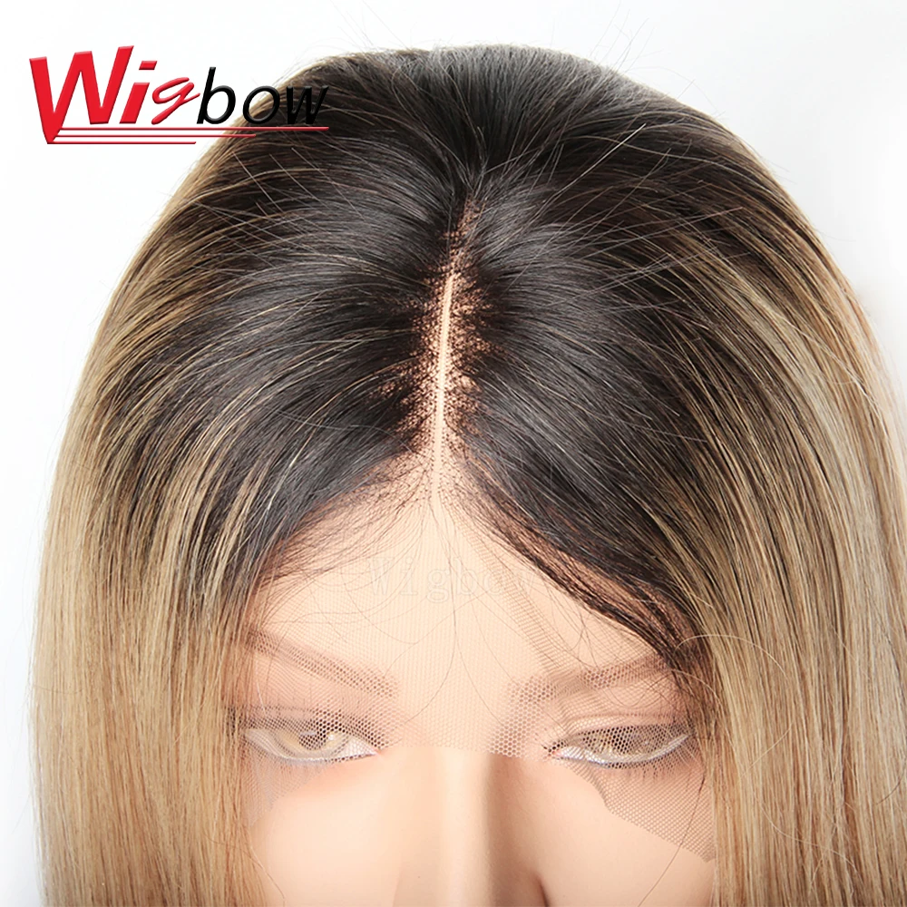 Парики Wigbow OneCut 1B/27 цветов 13х6 короткие передние парики Бразильские прямые