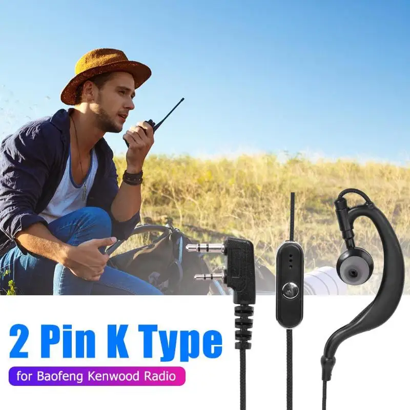 G Форма 2pin K Тип наушники с PTT Mic одежда зажим для рации Baofeng Kenwood Yaesu/Vertex Стандартный радио