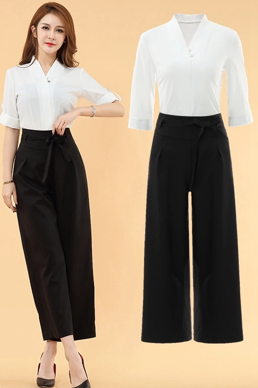 chinese style spa massage health club beauty salon v neck workwear women hospital nurse uniform female beautician suit sets