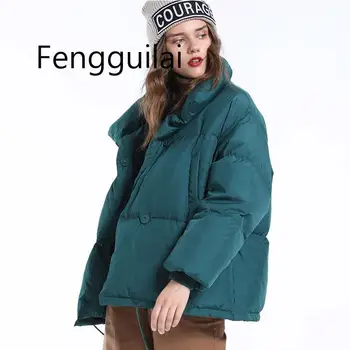 

Autumn Winter Jacket Women Parkas Mujer 2020 Fashion Coat Loose Stand Collar Jacket Women Parka Warm Casual Plus Size Overcoat