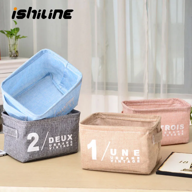 

New Foldable Storage Basket Portable Cloth Desktop Cosmetics Jewelry Toy Organizer Small Basket Debris Storage Box