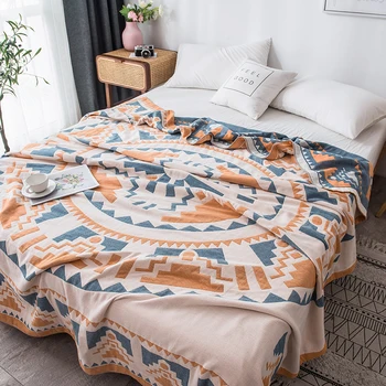 

muslin blanket indian style Bedspread on the bed cute Decorative sofa cover modern blankets and throws Nordic bed cover