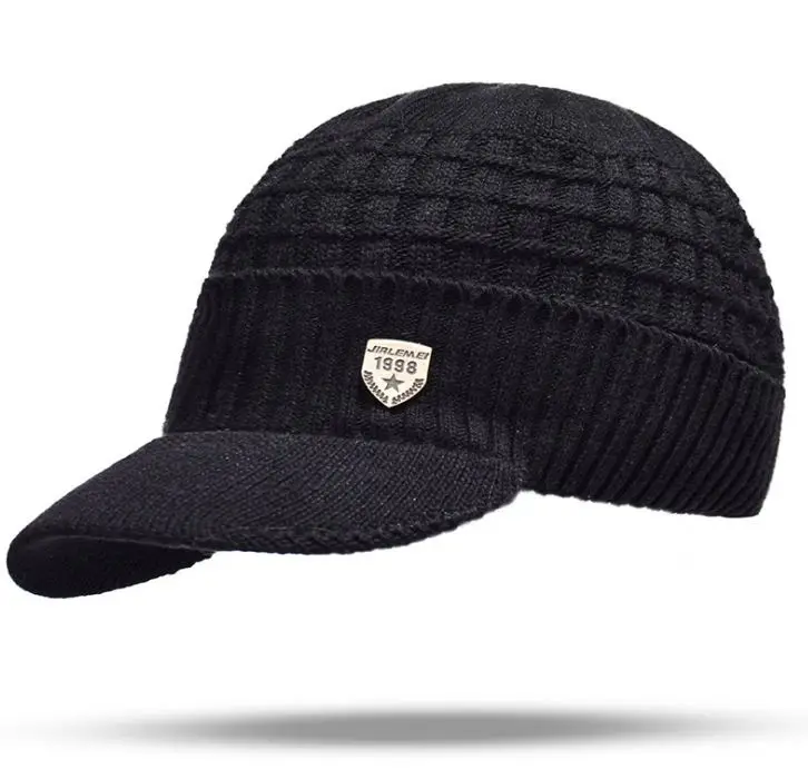 Зимняя шапка Skullies Beanies, зимние шапки бини для мужчин и женщин, шерстяной шарф, шапки, Балаклава, маска, шапка, вязаная шапка M220 - Цвет: Black hat