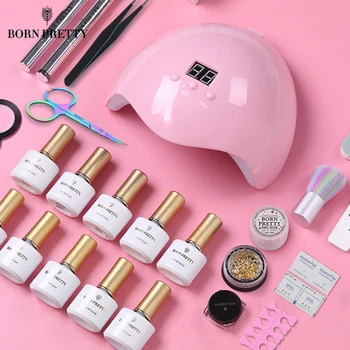 

BORN PRETTY Nail Set UV LED Lamp Nail Dryer With 8/6/4/3pcs Nail Gel Polish Lot Soak Off Gel Nail Polish Extension Nail Gel