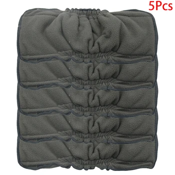 

5Pcs Bamboo Charcoal Drawstring Nappy 5 Layer Thicken Baby Diaper Soft Infant Toddler Quick Dry Urinal Pad Elastic Insert