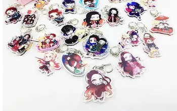 

50 pcs new Japanese Anime Demon Slayer: Kimetsu no Yaiba acrylic Keychain Jewelry Accessories Key Chains Pendant Gifts Favors