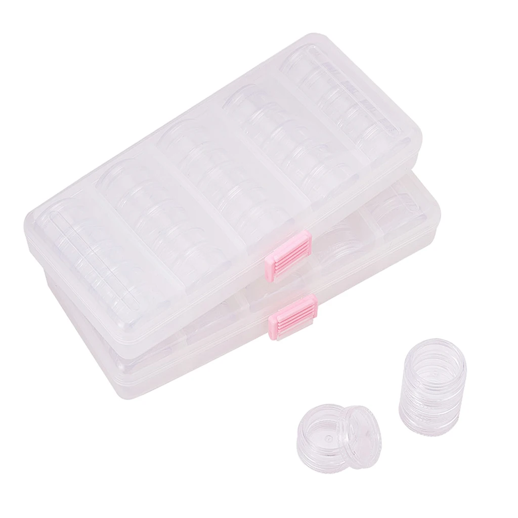 

25pcs Interlocking Containers Small Items Crafts Bead Jewelry, Medicine Organizer Stackable 30x15mm