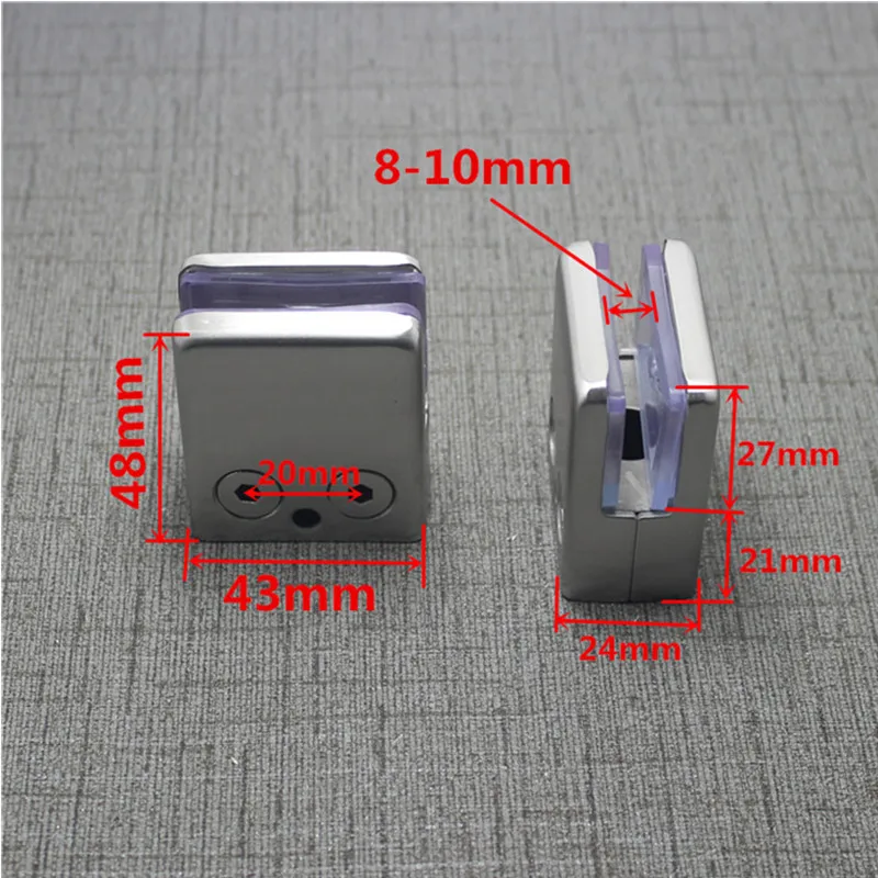 Stainless Steel Clips Glass Shelf Clamp Holder 4Pcs Stainless Steel Square Clamp Holder Bracket Clip For Glass Shelf Handrails