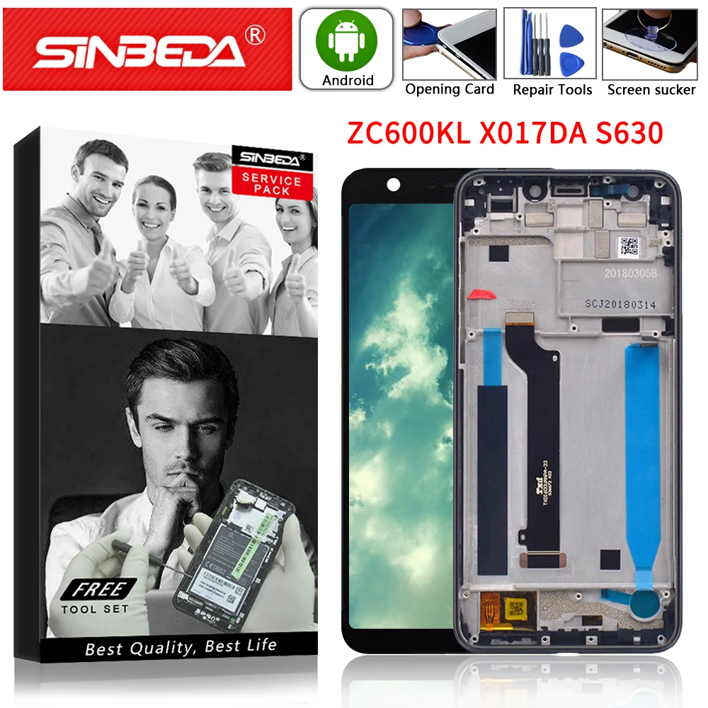 ЖК-дисплей 6 0 дюйма для Asus ZenFone 5 Lite 2018 ZC600KL X017DA S630 сенсорный экран с дигитайзером и