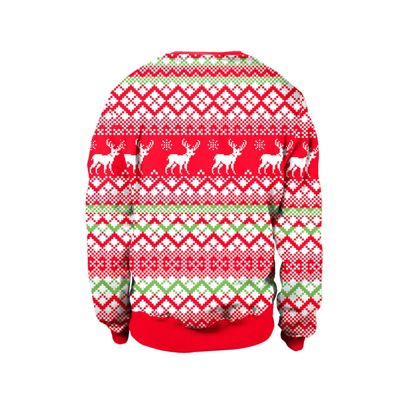 Women Christmas Casual Sweatshirt O-Neck Long Sleeve Christmas Print Sweatshirt Loose Pullover Christmas Party Sweatshirt 60H075