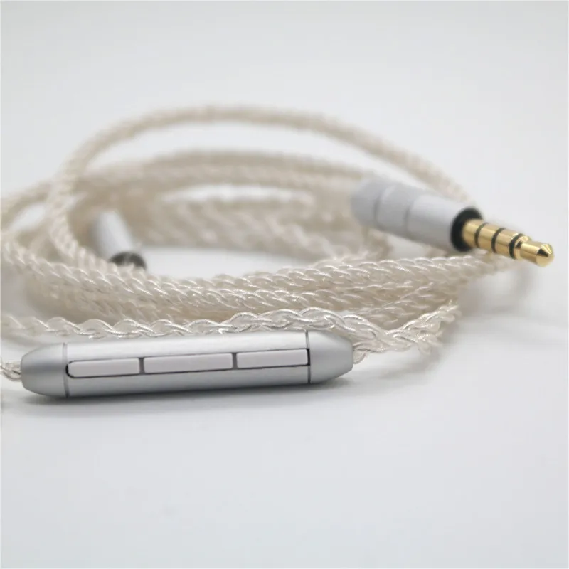 3.5mm/ Type C OCC Silver Plated Audio Cable 8 Strand MMCX Headphone Cable with Microphone DIY HiFi Cable for SE425 UE900