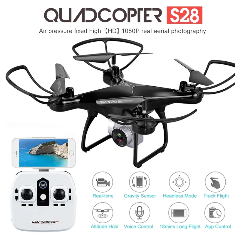 S28 Профессиональный Дрон с камерой 1080P HD WiFi FPV высота удерживает широкий угол 20 мин