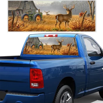 

Car Stickers Prairie Deer Pattern Rear Window Decal Auto Vinyl Film Stickers Universal Car Pickup Accessories