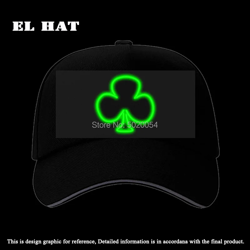 Ночной светящийся EL Wire Бейсбольная Кепка Snapback Hat Dance DJ светодиодный светильник хип-хоп кепка s Flash Letter Hat на заказ Suppport