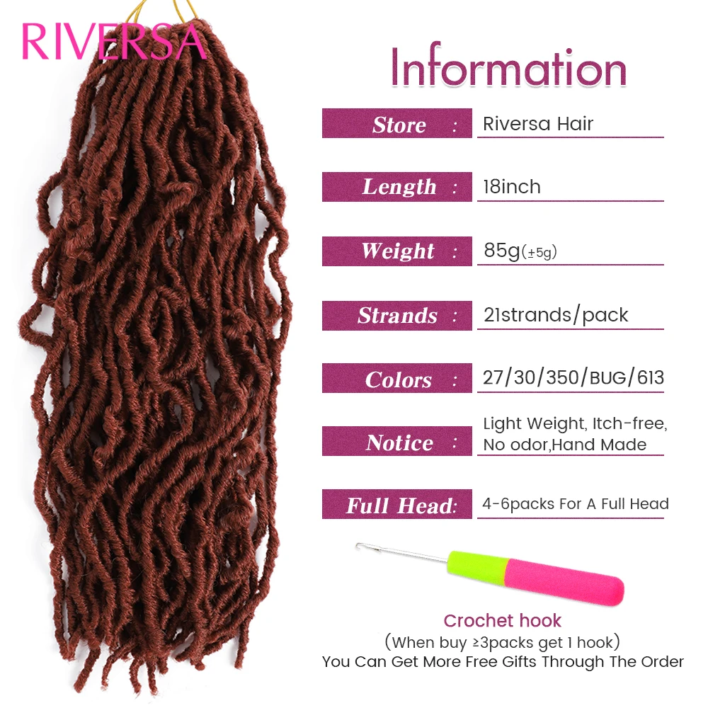 Faux Locks Crochet extensões de cabelo, Tranças