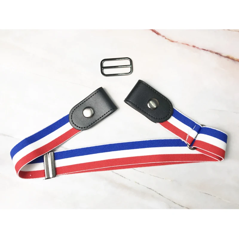 color stripe belt Черный легкий ремень без пряжки ремни для джинсового платья эластичный стрейч для женщин и мужчин без выпуклости без хлопот Мода Дети ceinture femme - Цвет: color stripe belt