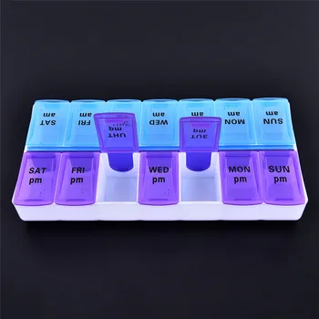 

7 Days Weekly Tablet Pill Medicine Box Holder Storage Organizer Container Case for Home Office Supply