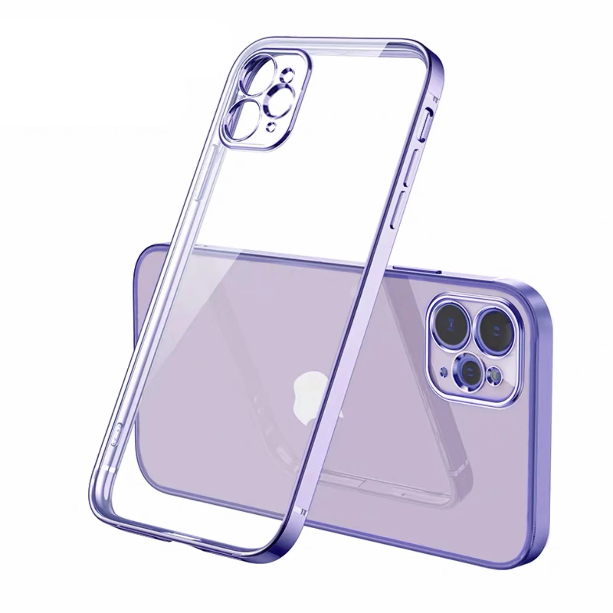 thumbnail image 1 of Luxury Square Silicone Clear Phone Case For iPhone 11 12 13 Pro Mini Xs Max X Xr Se 2020 7 8 Plus Soft Cover Plating Farme Shell, 1 of 5
