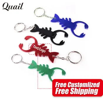 

Quail Shrimp Shaped Bottle Opener Keychain shaped Colorful Key Ring Beer Bottle Opener Unique Creative Gift Engraved Text Free