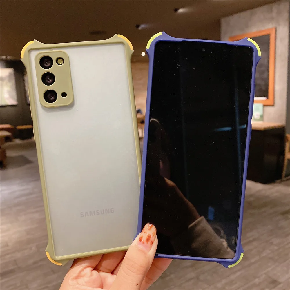 Shockproof Armor Matte Back Cover For Samsung Galaxy M02s M31s M01s Translucent Anti-Fall Soft Candy Color Phone Case kawaii samsung phone cases
