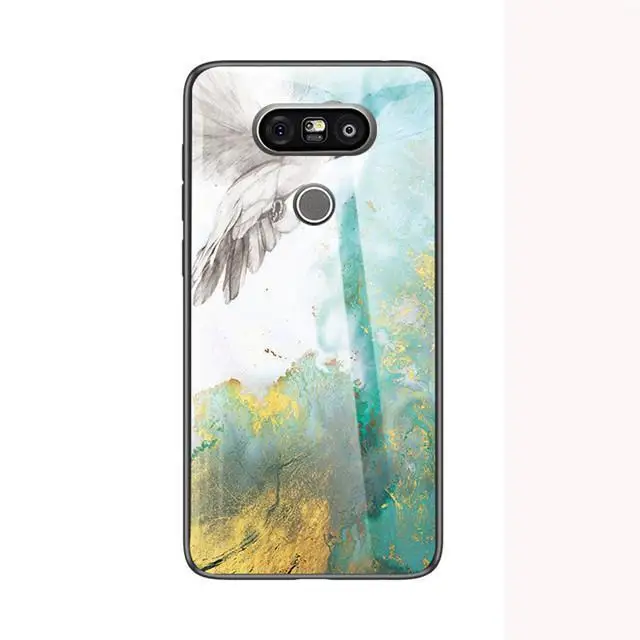 Чехлы для LG G5 G6 G7 G8 роскошный гранитный камень мраморный узор силиконовый бампер закаленное стекло Чехлы Защитные чехлы - Цвет: 2