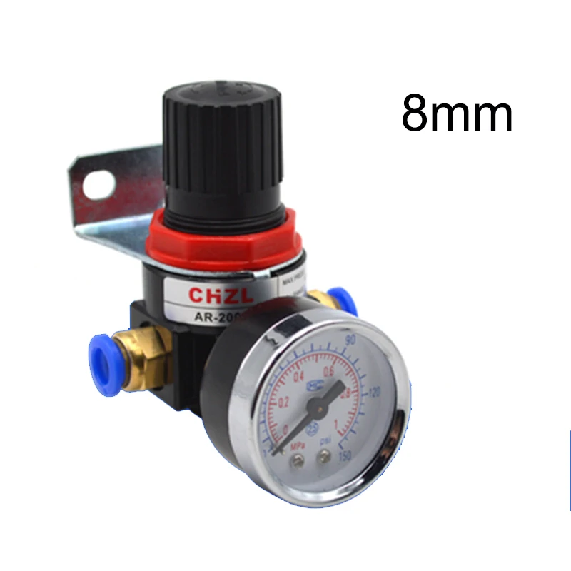 

New AR2000 G1/4'' 3/4''Pneumatic Mini Air Pressure Relief Control Compressor Regulator Treatment Units Valve with Gauge Fitting