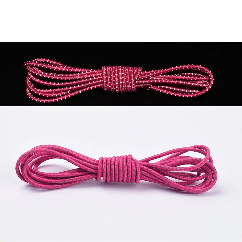 rose red Светоотражающие эластичные шнурки Светящиеся в темноте эластичные шнурки спортивные кроссовки без галстука шнурки для взрослых детей шнурки для обуви - Цвет: rose red