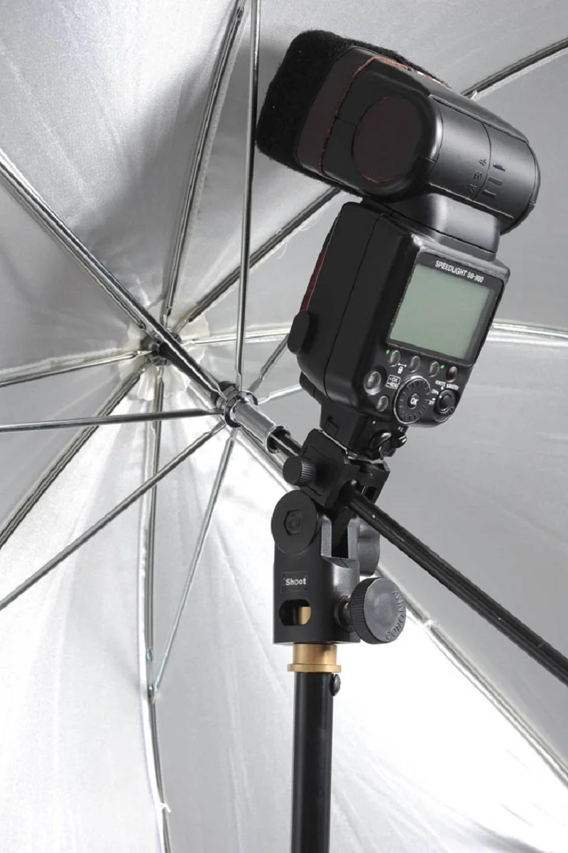 iShoot Mini Flash Bracket/Umbrella Holder Universal Metal Hot Shoe Mount for Canon Nikon Pentax Olympus Sony HVL-F60M Speedlite camera umbrella