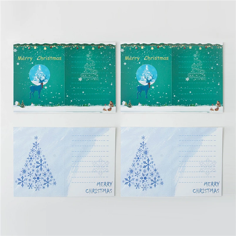 4pcs Christmas Greeting Card DIY Special Diamond Painting Embroidery Greeting Card Birthday Christmas Gift Navidad 40OCT702