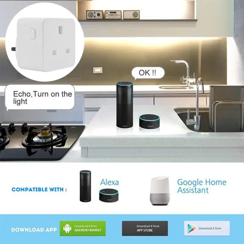 WiFi умная розетка UK разъём ПДУ Andriod/iOS адаптер питания работает с Alexa/Google Home