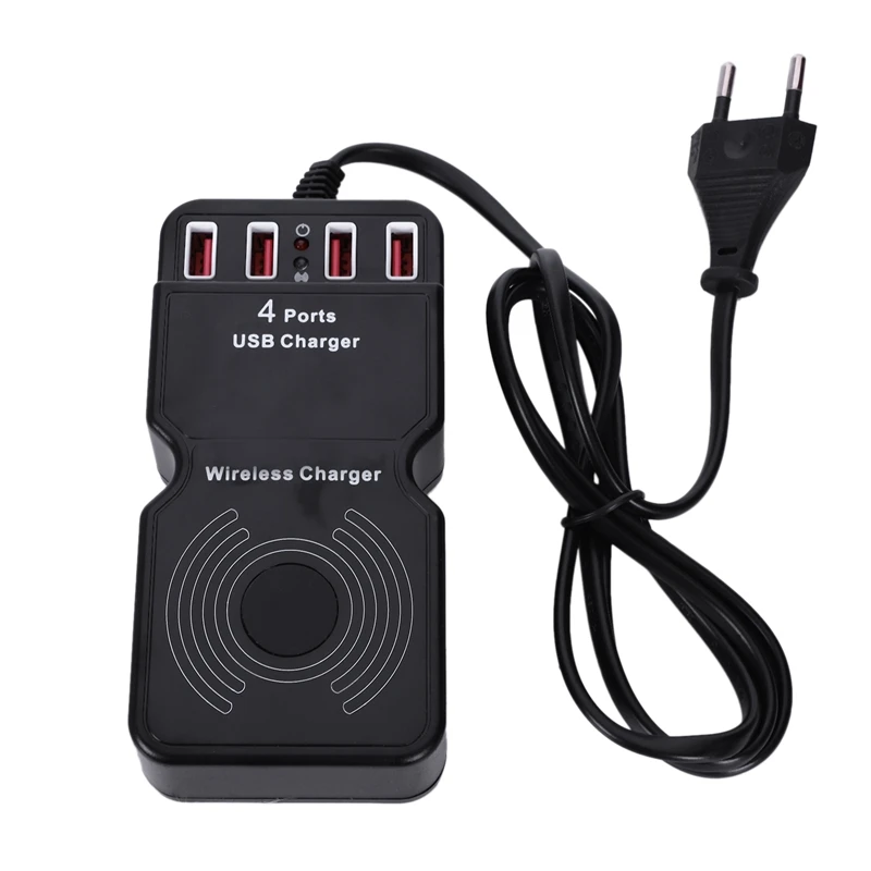 4-Port Multifunction Usb Plug Home Travel Wall Wireless Charger Adapter For Iphone X 8 P Galaxy S9 S8