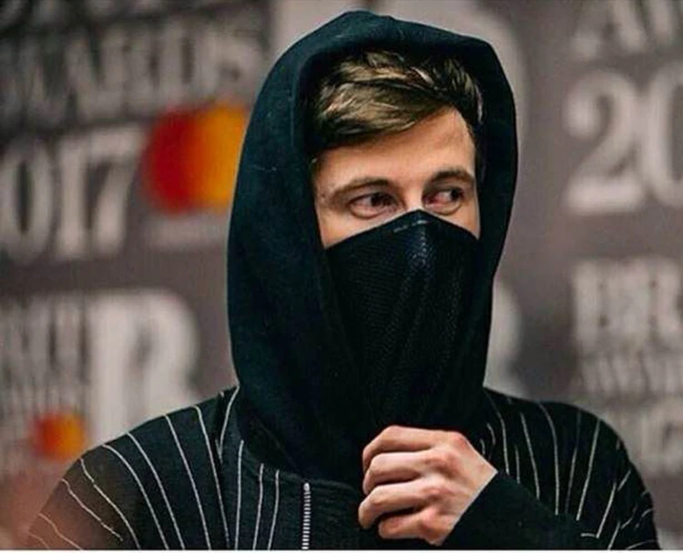 Алан Уокер остров Уокер Аллен уолкерблеклый Стиль Знаменитостей маска для лица ретикулят черный и белый с узором Эластичный Surfa