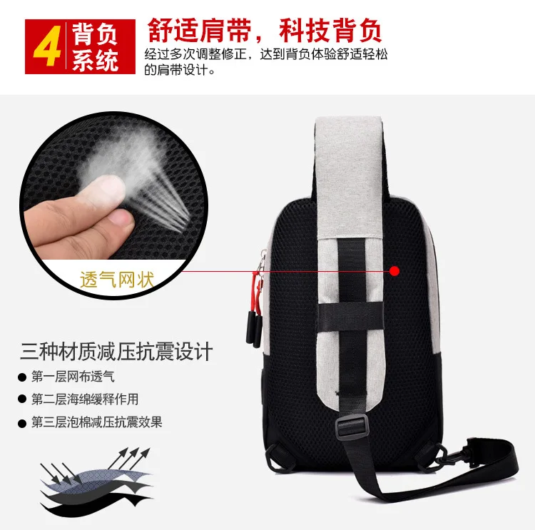 New Style Contrast Color Chest Bag Men And Women-Versitile Fashion Crossbody Bag Outdoor Casual Sports Bag Wholesale