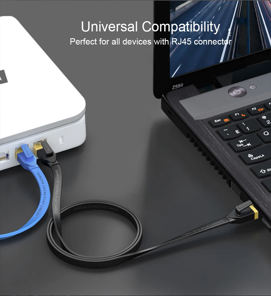 SAMZHE KATZE 6 Ethernet Kabel RJ45 Lan Runde Cat6 Vernetzung Patchkabel für Computer Router Laptop Netzwerk Kabel – Detail 4