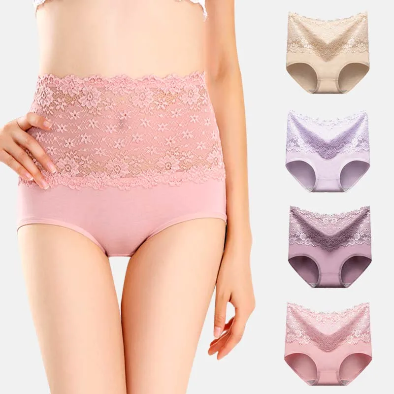 

Short Pants Sexy High Waist Lace Panties Women Sexy Briefs Body Shaping Briefs Cotton Underwear Girls Slimming Underpants Safety