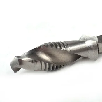 

6 Pcs HSS M3~M10 Metric Combination Hex Shank Deburr Set Drill Compound Tap Bit