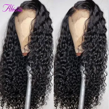 

Alishes 4x4 Lace Closure Water Wave Wig Human Hair For Black Women Brazilian Hair 150% Density Lace Wigs Pre Plucked 10-26 Remy